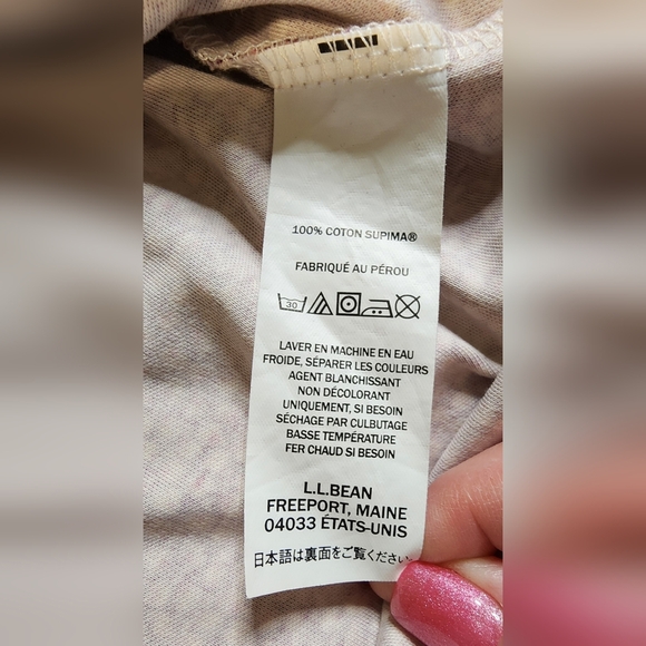 LL Bean Womens 100% Supima Cotten Long Sleeve Tutleneck Top, Pink Purple Floral - Picture 5 of 7